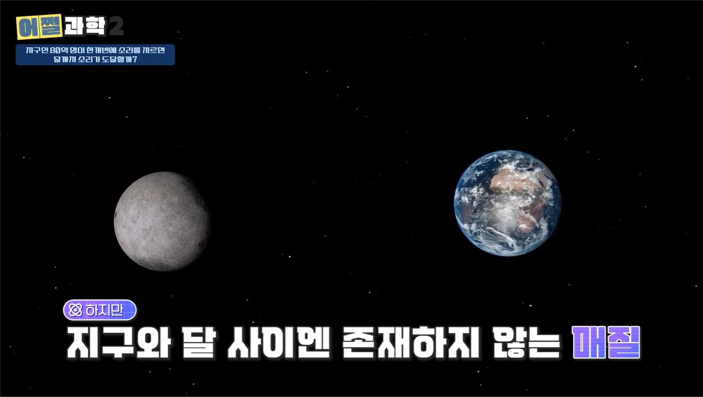 지구와 달 사이엔 존재하지 않는 매질
