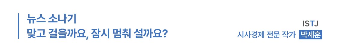 뉴스 소나기 맞고 걸을까요? 잠시 멈춰 설까요? - 시사경제 전문 작가 박세훈