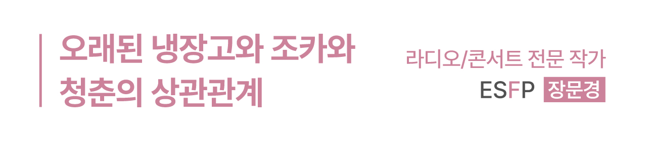 오래된 냉장고와 조카와 청춘의 상관관계 - 라디오/콘서트 전문 작가 장문경